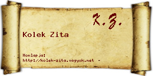 Kolek Zita névjegykártya