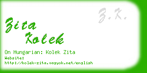 zita kolek business card